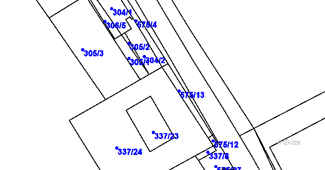 Parcela st. 337/4 v KÚ Vrskmaň, Katastrální mapa