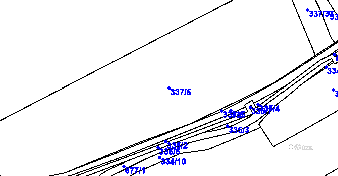 Parcela st. 337/5 v KÚ Vrskmaň, Katastrální mapa