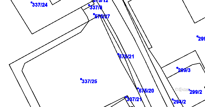 Parcela st. 337/9 v KÚ Vrskmaň, Katastrální mapa