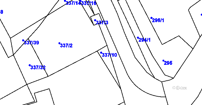Parcela st. 337/10 v KÚ Vrskmaň, Katastrální mapa