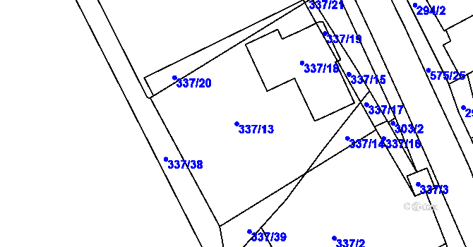 Parcela st. 337/13 v KÚ Vrskmaň, Katastrální mapa