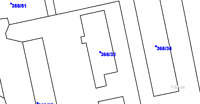 Parcela st. 368/32 v KÚ Vrskmaň, Katastrální mapa