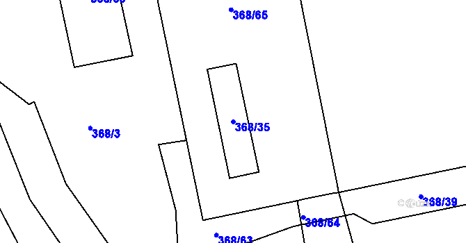 Parcela st. 368/35 v KÚ Vrskmaň, Katastrální mapa