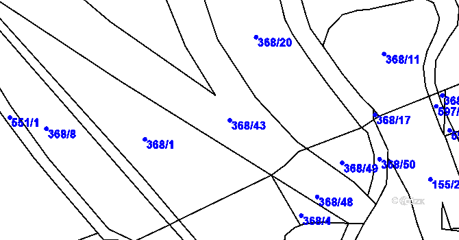 Parcela st. 368/43 v KÚ Vrskmaň, Katastrální mapa