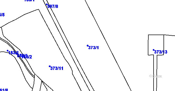 Parcela st. 373/1 v KÚ Vrskmaň, Katastrální mapa