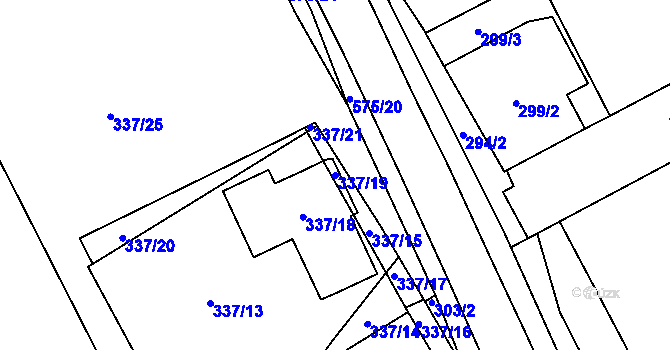 Parcela st. 337/19 v KÚ Vrskmaň, Katastrální mapa