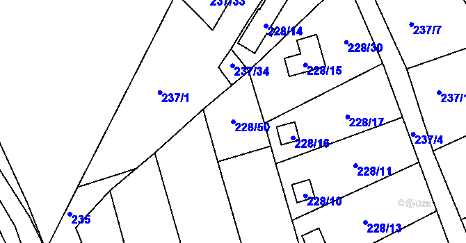Parcela st. 228/50 v KÚ Vrskmaň, Katastrální mapa