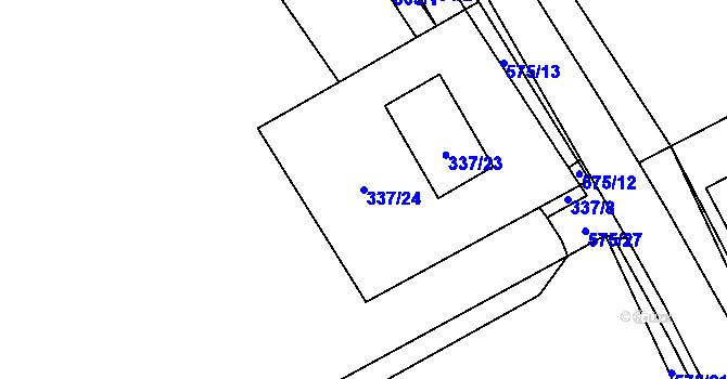 Parcela st. 337/24 v KÚ Vrskmaň, Katastrální mapa