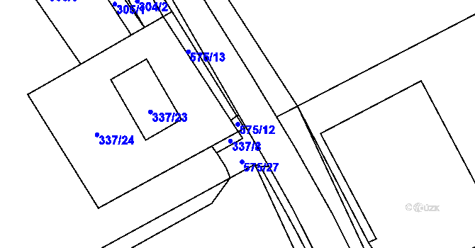 Parcela st. 575/12 v KÚ Vrskmaň, Katastrální mapa