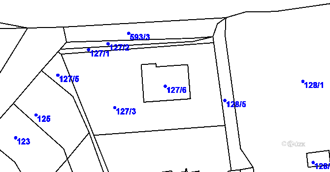 Parcela st. 127/6 v KÚ Vrskmaň, Katastrální mapa