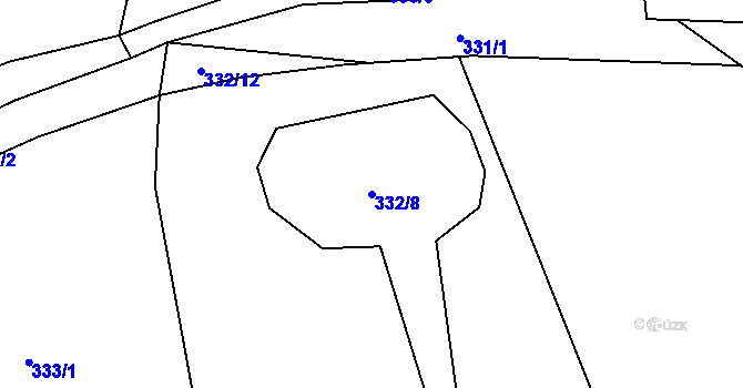 Parcela st. 332/8 v KÚ Vrskmaň, Katastrální mapa