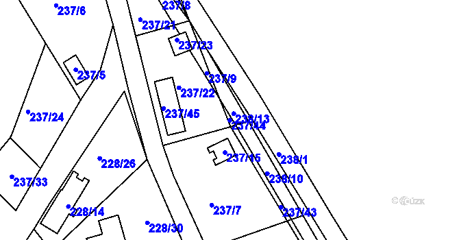 Parcela st. 237/44 v KÚ Vrskmaň, Katastrální mapa