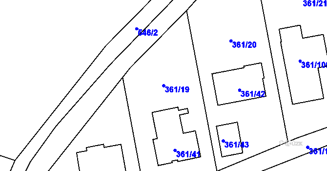 Parcela st. 361/19 v KÚ Vrskmaň, Katastrální mapa