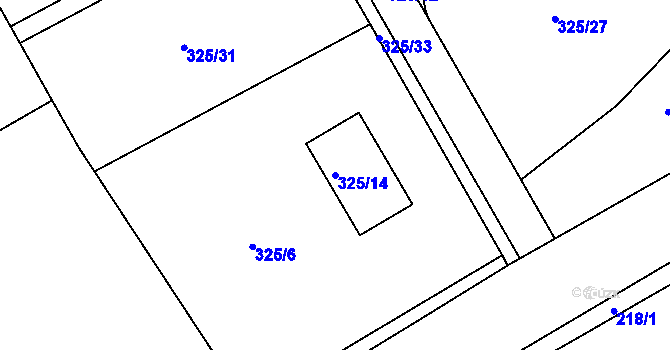 Parcela st. 325/14 v KÚ Vrskmaň, Katastrální mapa