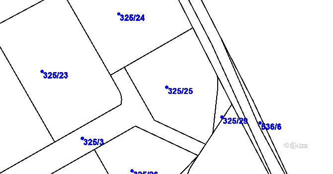 Parcela st. 325/25 v KÚ Vrskmaň, Katastrální mapa