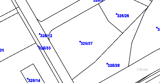 Parcela st. 325/27 v KÚ Vrskmaň, Katastrální mapa