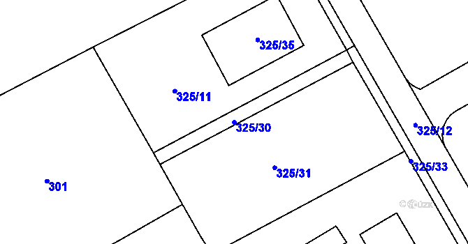 Parcela st. 325/30 v KÚ Vrskmaň, Katastrální mapa