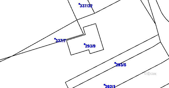 Parcela st. 293/9 v KÚ Vrskmaň, Katastrální mapa