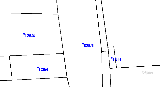 Parcela st. 828/1 v KÚ Vršce, Katastrální mapa