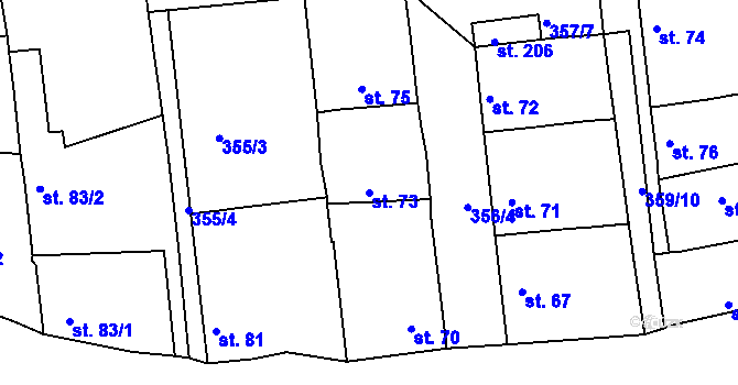 Parcela st. 73 v KÚ Vršovice u Loun, Katastrální mapa