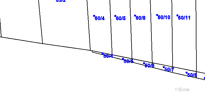 Parcela st. 50/4 v KÚ Vršovice u Loun, Katastrální mapa