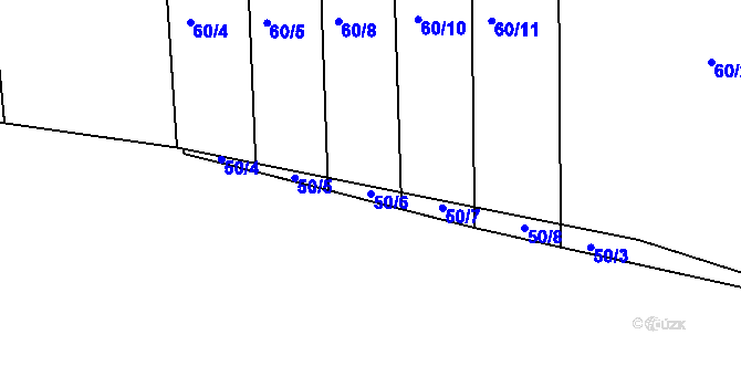 Parcela st. 50/6 v KÚ Vršovice u Loun, Katastrální mapa