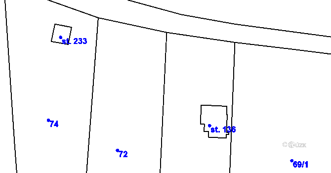 Parcela st. 69/3 v KÚ Vršovice u Loun, Katastrální mapa