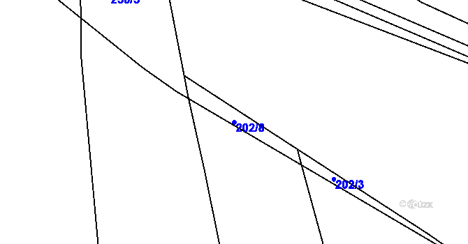 Parcela st. 202/8 v KÚ Vršovice u Loun, Katastrální mapa