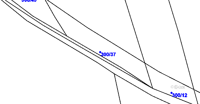 Parcela st. 300/37 v KÚ Vršovice u Loun, Katastrální mapa