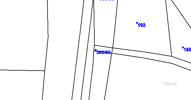 Parcela st. 300/60 v KÚ Vršovice u Loun, Katastrální mapa