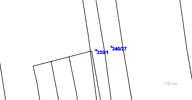 Parcela st. 335/1 v KÚ Vršovice u Loun, Katastrální mapa