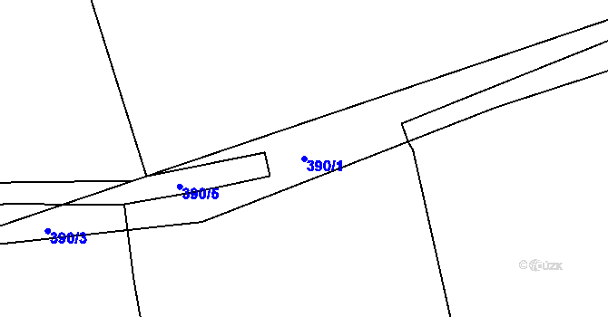 Parcela st. 390/1 v KÚ Vršovice u Loun, Katastrální mapa