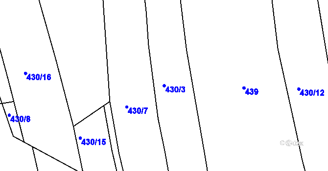 Parcela st. 430/3 v KÚ Vršovice u Loun, Katastrální mapa