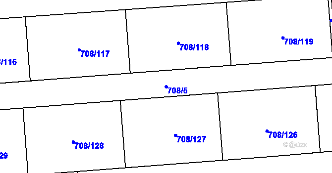 Parcela st. 708/5 v KÚ Vršovice u Loun, Katastrální mapa