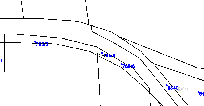 Parcela st. 765/8 v KÚ Vršovice u Loun, Katastrální mapa