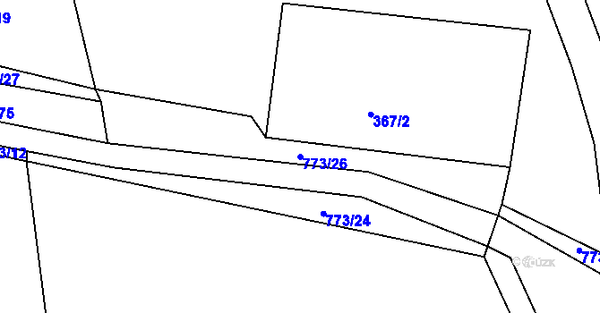Parcela st. 773/26 v KÚ Vršovice u Loun, Katastrální mapa