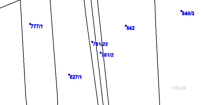 Parcela st. 781/2 v KÚ Vršovice u Loun, Katastrální mapa