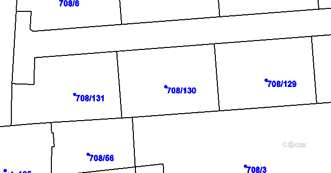 Parcela st. 708/130 v KÚ Vršovice u Loun, Katastrální mapa