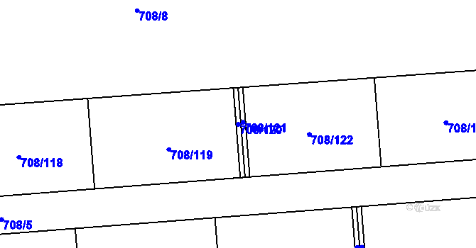 Parcela st. 708/120 v KÚ Vršovice u Loun, Katastrální mapa