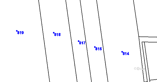 Parcela st. 817 v KÚ Vršovice u Loun, Katastrální mapa