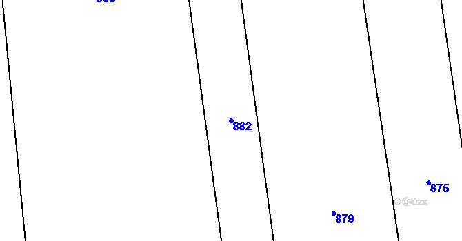 Parcela st. 882 v KÚ Vršovice u Loun, Katastrální mapa