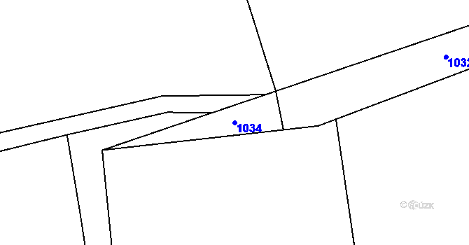 Parcela st. 1034 v KÚ Vršovice u Loun, Katastrální mapa