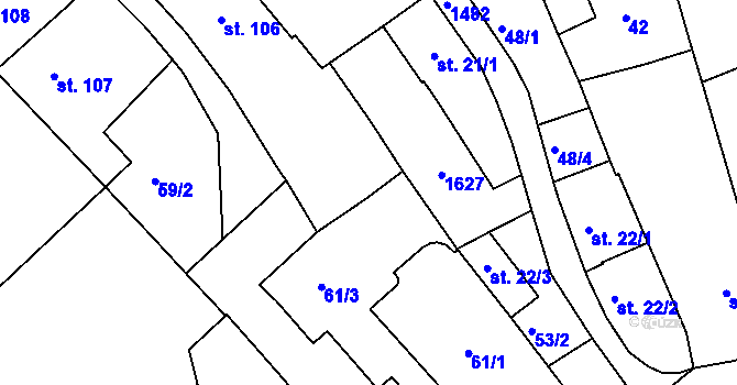 Parcela st. 61/2 v KÚ Vršovice u Opavy, Katastrální mapa