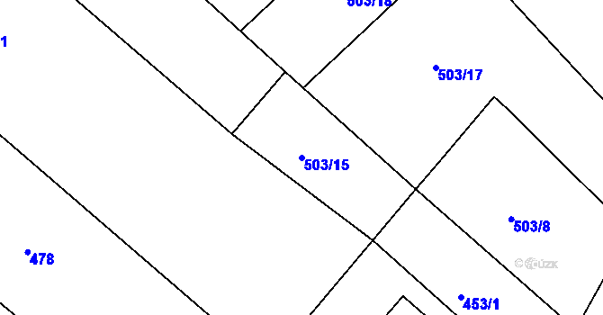 Parcela st. 503/15 v KÚ Vršovice u Opavy, Katastrální mapa
