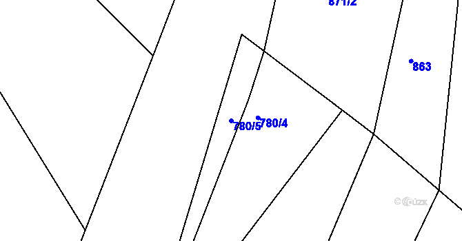 Parcela st. 780/5 v KÚ Vršovice u Opavy, Katastrální mapa