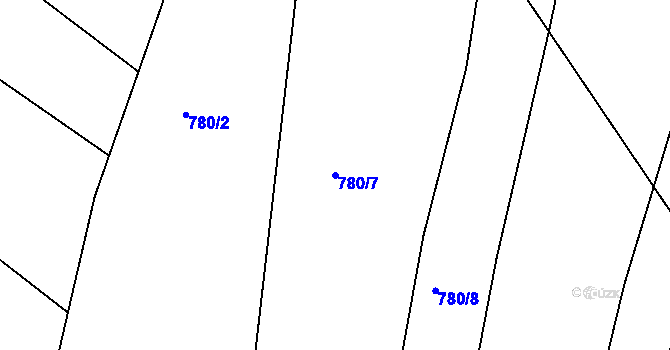 Parcela st. 780/7 v KÚ Vršovice u Opavy, Katastrální mapa