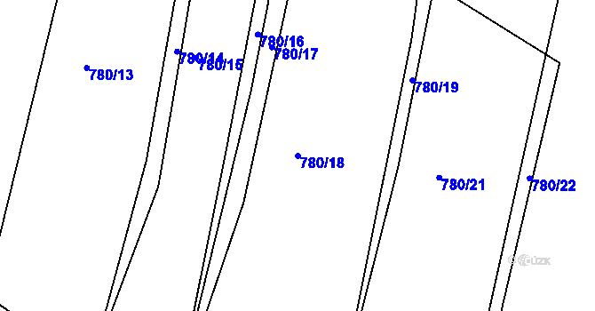 Parcela st. 780/18 v KÚ Vršovice u Opavy, Katastrální mapa