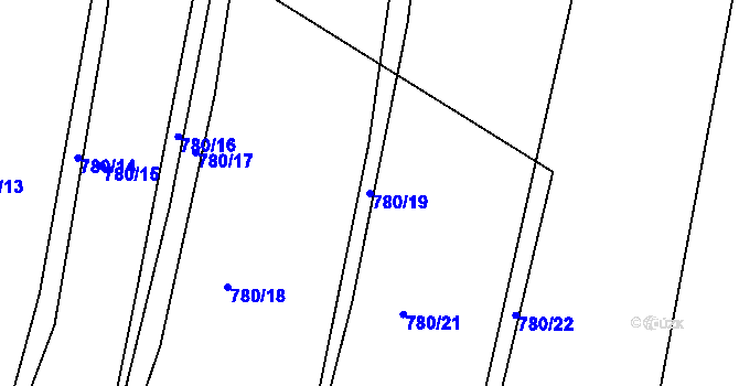 Parcela st. 780/19 v KÚ Vršovice u Opavy, Katastrální mapa