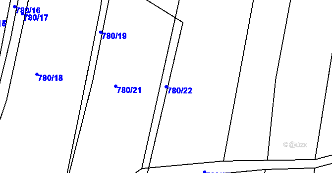 Parcela st. 780/22 v KÚ Vršovice u Opavy, Katastrální mapa