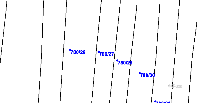 Parcela st. 780/27 v KÚ Vršovice u Opavy, Katastrální mapa